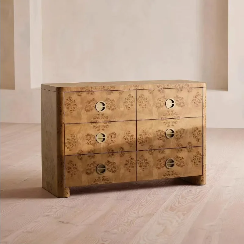 

French retro solid wood entrance cabinet, American luxury sideboard, home hotel furniture new living room