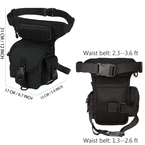 Imagen 2 del producto Bolsa táctica para pierna, riñonera para muslo, bolsa de caza, riñonera para motociclismo, riñoneras Molle para hombre
