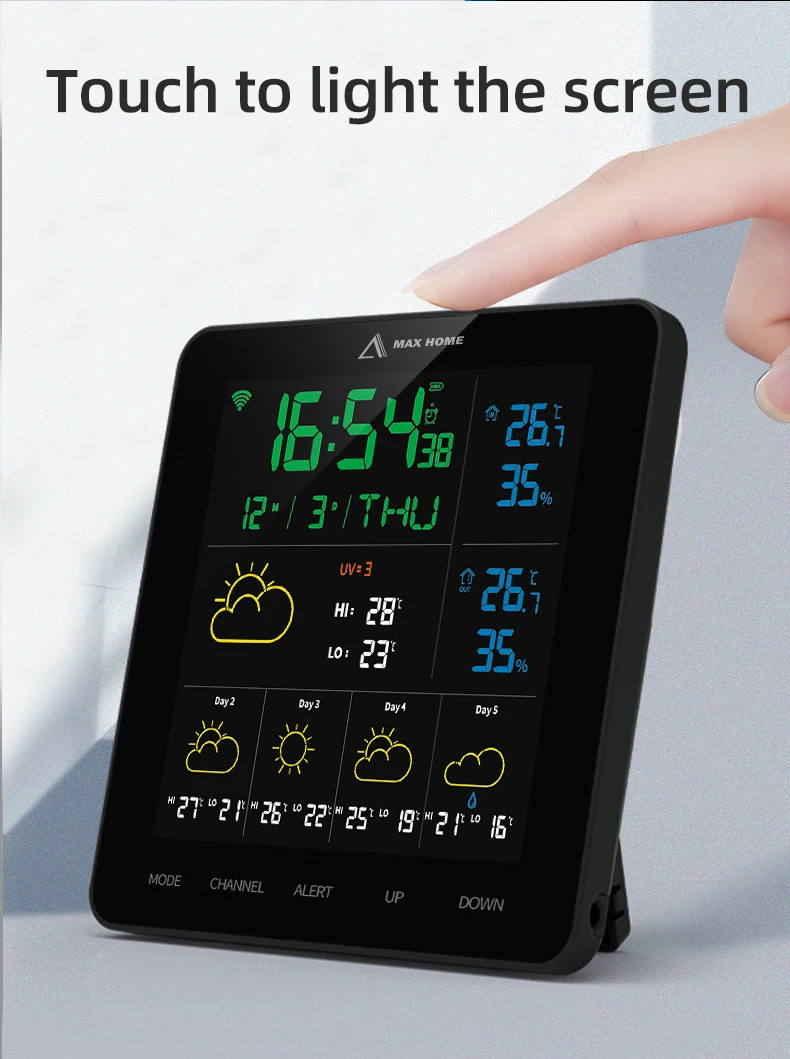 Multi-function Weather Station Wireless Data Transmission Calendar Weather Forecast Digital Desk & Table Clock Indoor Outdoor