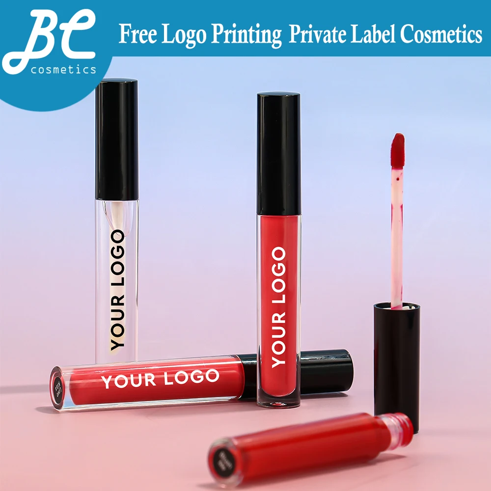 

rivate Label Lipstick Black Round Tube Matte Lipstick Custom Color Waterproof Long-lasting Lip Makeup OEM Beauty Product
