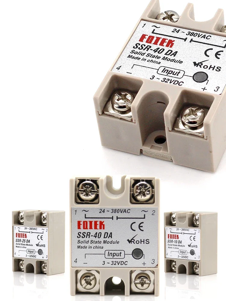 Wire Connector SSR-10DA SSR-25DA SSR-40DA 10A 25A 40A Solid State Relay Module 3-32V Input DC 24-380V AC Output High Quality