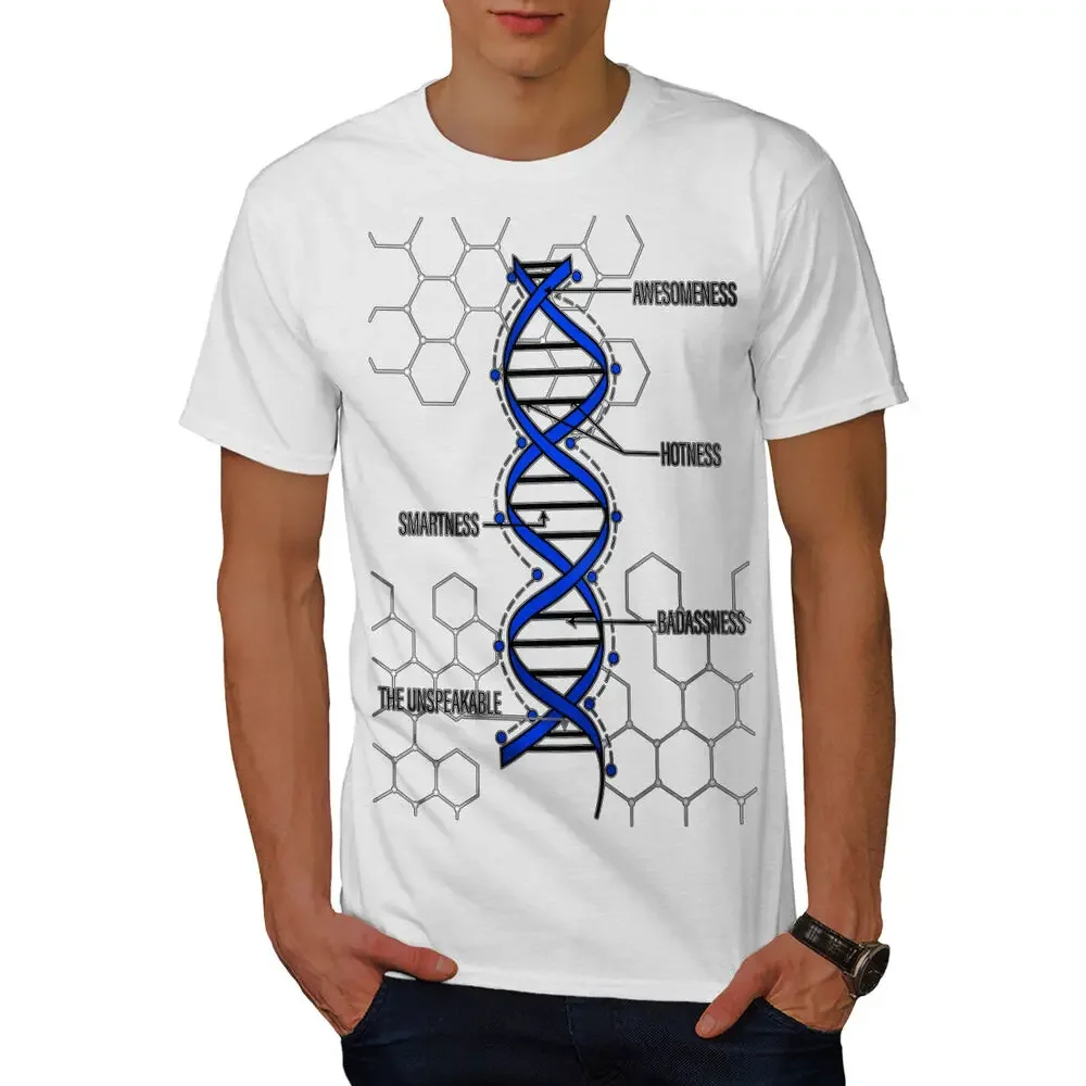 Genetic Narcissism Mens T-shirt, Human DNA Graphic Design Printed TeeAnime pattern Y2KScary vintage print