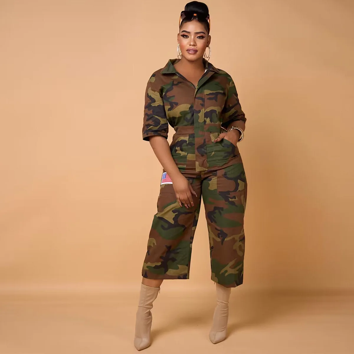 Camo Baggy Jumpsuits Camouflage Pants One Piece Y2K Streetwear Denim Jean Jumpsuit 2023 Fashion Winter Cargo Loose Jumpsuits