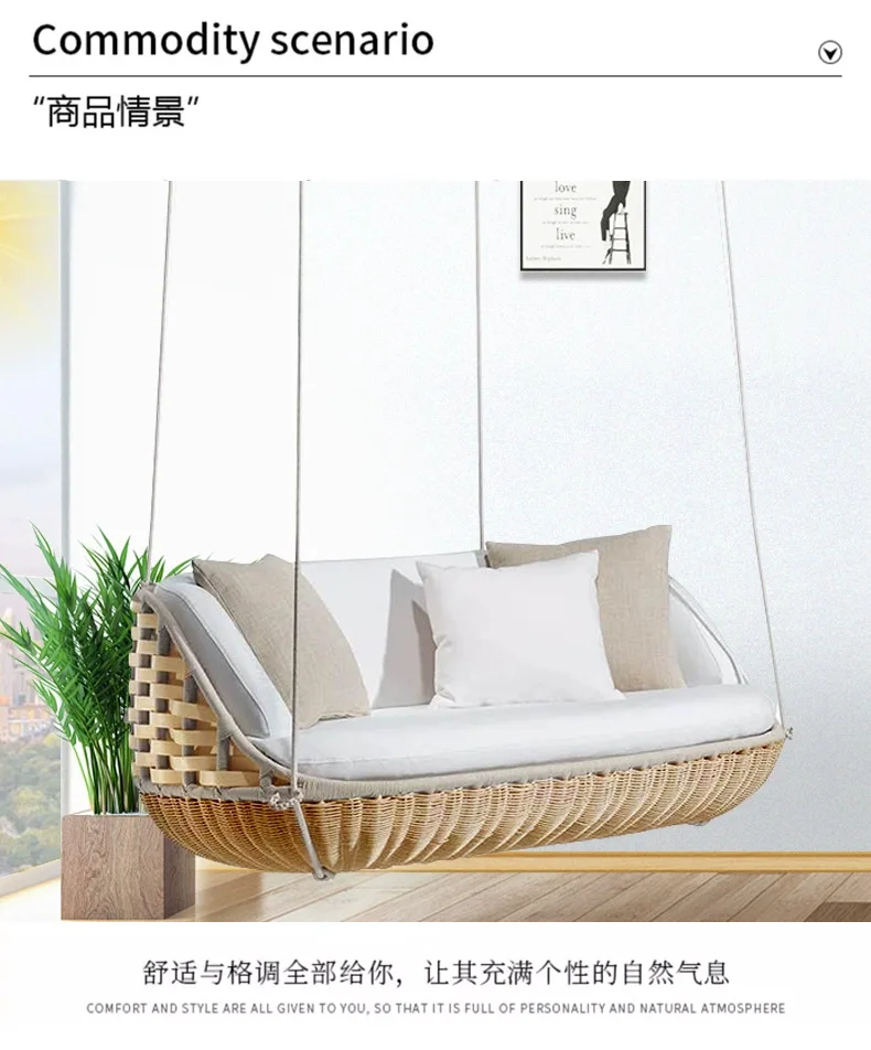 سرير فيلا خارجي قابل للتخصيص، فناء حديقة، كرسي من الخيزران، سرير فندقي وإفطار، سرير أريكة خارجي، سرير شمسي ترفيهي #6