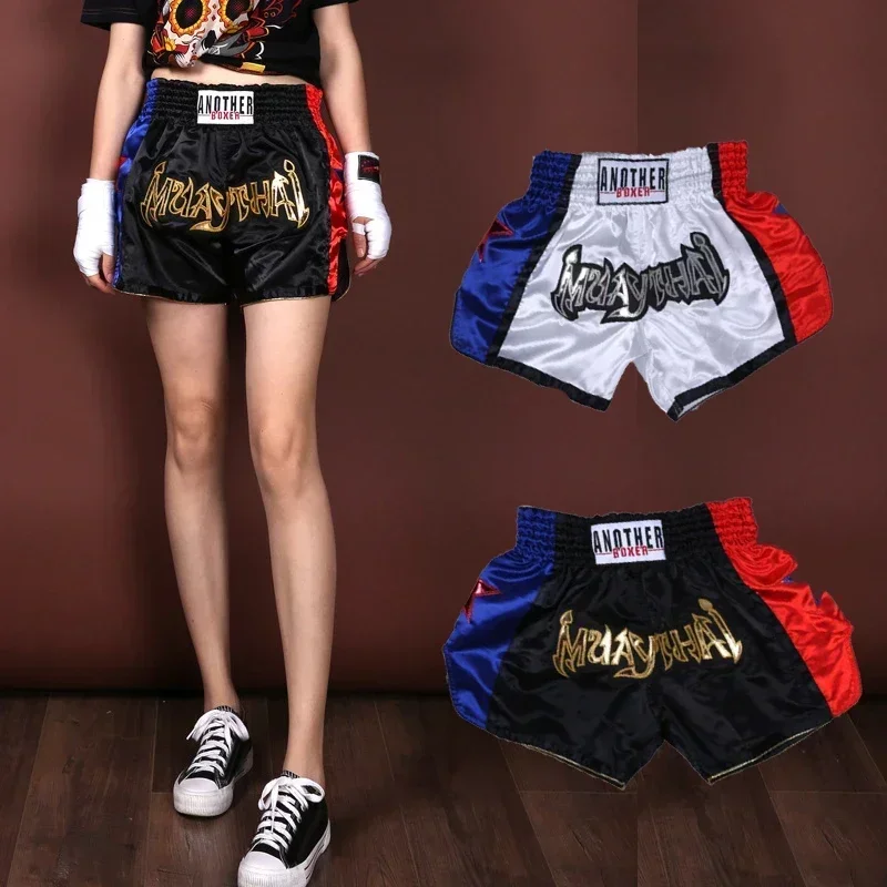 For Kids & Adults Muay Thai Shorts Boxing Embroidered Martial Arts Clothing For Muay Thai And Taekwondo Training