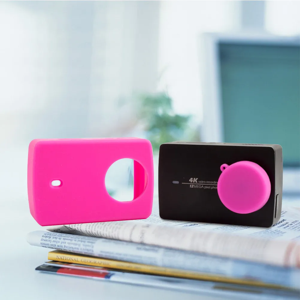 Silicone Case for 4K Camera Rosy Color Protective Protection Dust Resistant Enhanced Grip Smooth Control