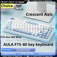 AULA F75 75% 80 Keys Hot-Swap Gasket Bluetooth 5.0/2.4gHz Wireless/Wired Mechanical Keyboard PBT Keycaps for Mac/Win,Blue