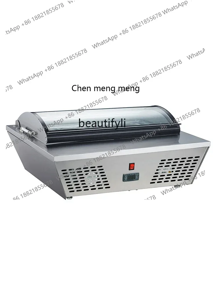 

New arrive Direct Cooling Display Cabinet Commercial Fruit and Vegetable Salad Cold Dish Hotel Buffet Fruit Fishing Fresh Cabin