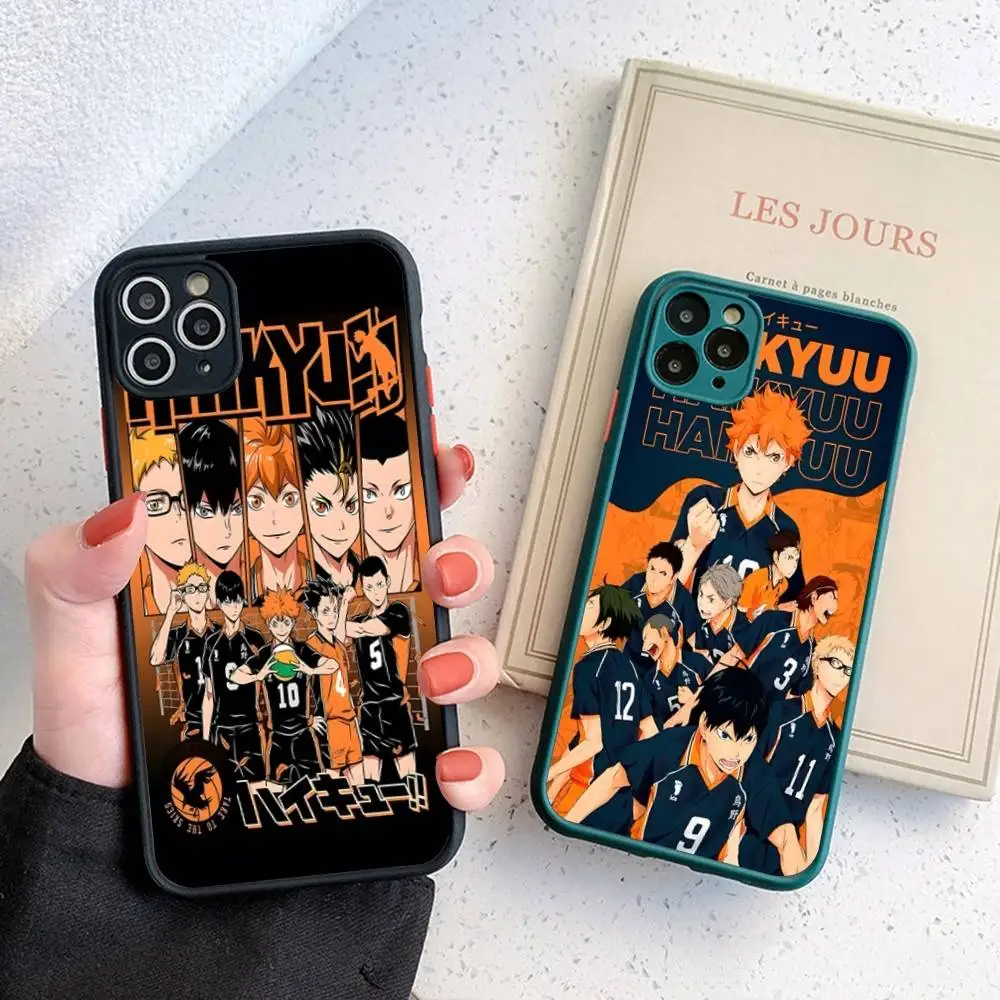 Haikyuu Karasuno الكرة الطائرة أنيمي جراب هاتف آيفون 14 11 12 13 Mini Pro Max 8 7 Plus X XR XS MAX غطاء شفاف غير لامع #5
