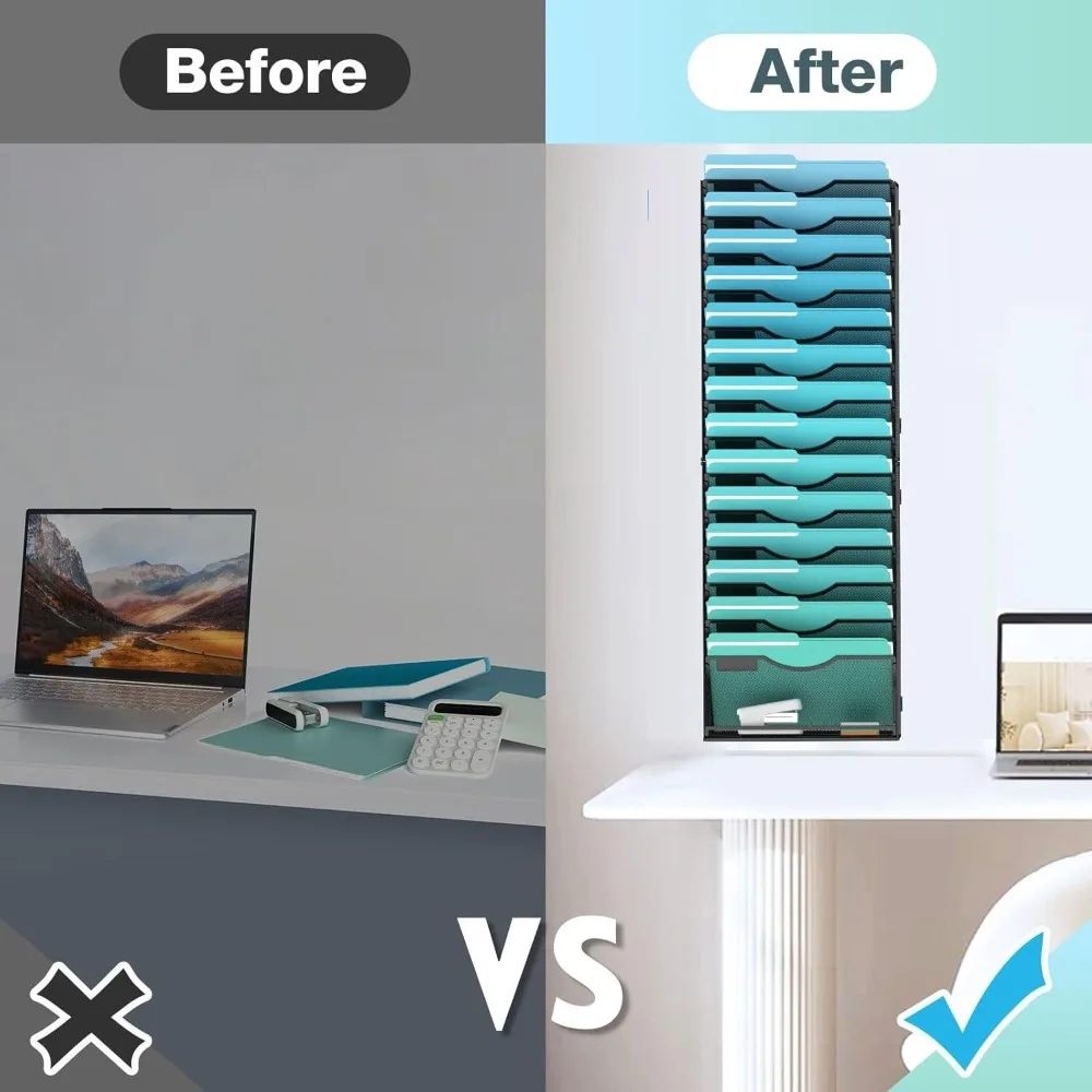 

Подвесной органайзер для файлов (черный, 15-уровневый)