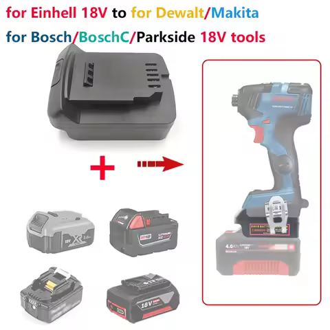 Battery Adapter for Einhell 18V Battery to for DeWalt/Makita/Milwaukee/Bosch/Parkside 18V/20V Battery Cordless electric drill