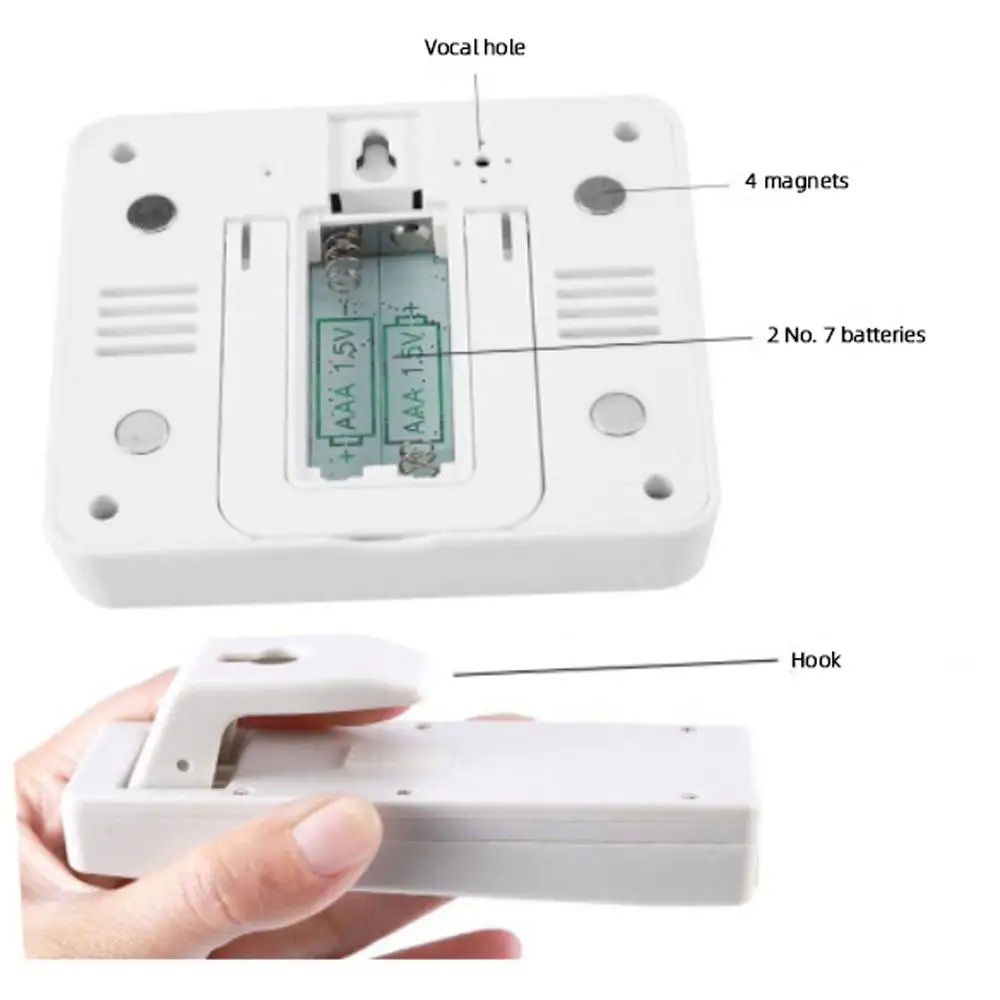 Wireless digital refrigerator alarm thermometer refrigerator home indoor outdoor sensor thermometer clock battery powered