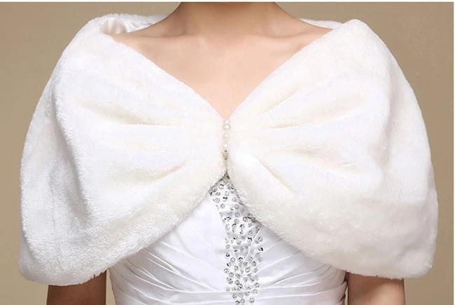 Boleros de pele-casamento com miçangas noiva nupcial wrap xale cape faux peles (cor da imagem, ombro e ombro 38-42 cm)