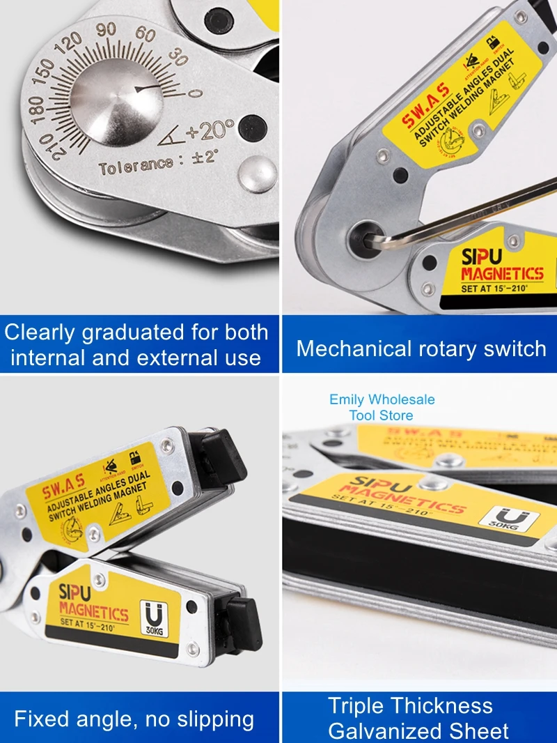 Magnetic Welding Fixing Aid 90 Degree Right Angle Factory Welding Artifact Beveled Angle Multi-Angle Switch Positioner