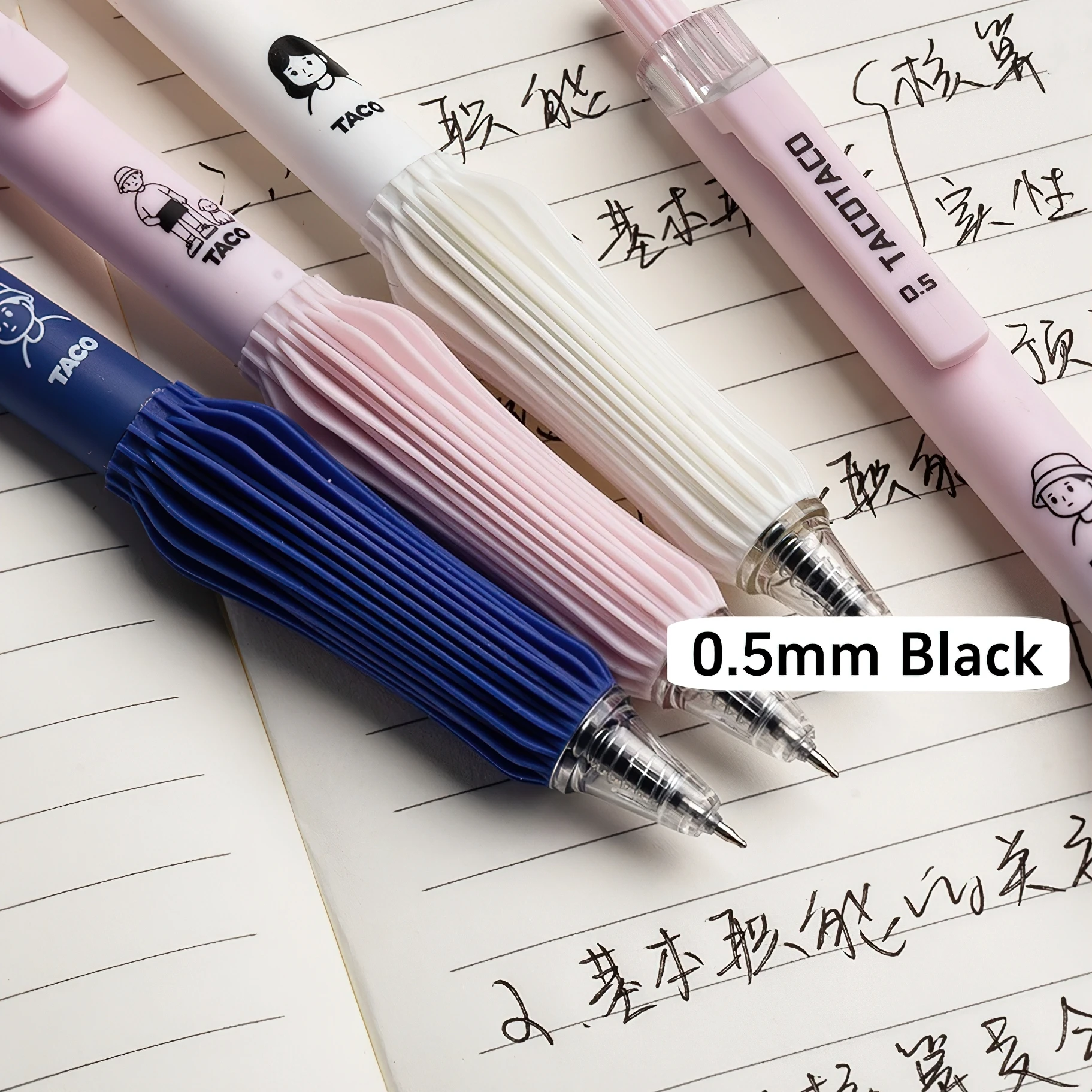 4pcs Cartoon Life Gel Pens Set TacoTaco Human & Pets 0.5mm Ballpoint Quick-dry Black Color Ink for Writing School A7720