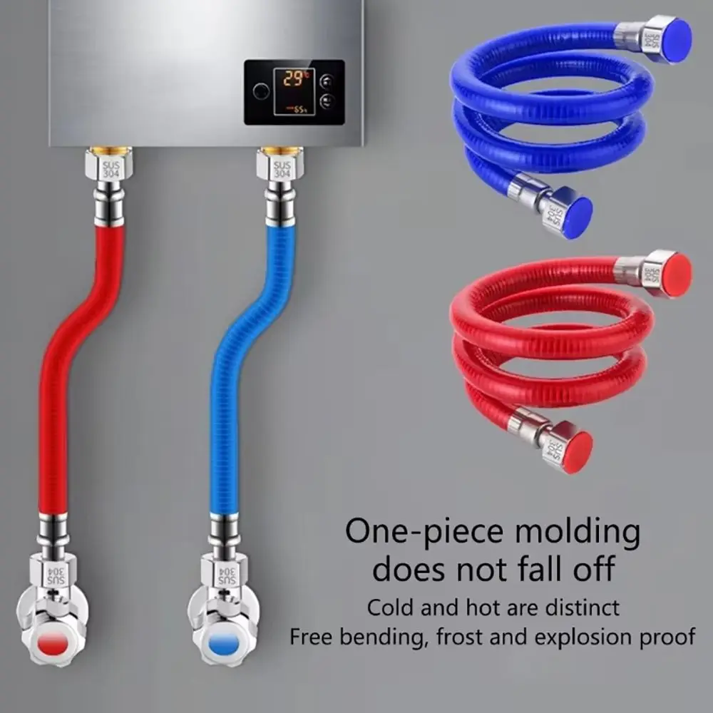 1Pcs New 20/30/40/50cm Water Heater Hose 304 Stainless Steel Handheld Corrugated Pipe Cold/Hot Flexible Shower Head Hose
