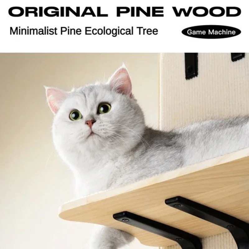 4-Levels Versatile Cat Climber Shelves Wooden Vertical Cats Board Shelf Hanging On Door Steady Cat Tree Tower cat Climbing Frame