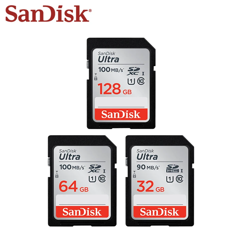 بطاقة SanDisk Ultra SD 32GB 64GB128GB 256GB SDXC فئة 10 U1 بطاقة ذاكرة فلاش SD عالية السرعة لتصوير كاميرا SLR فيديو 4K #2