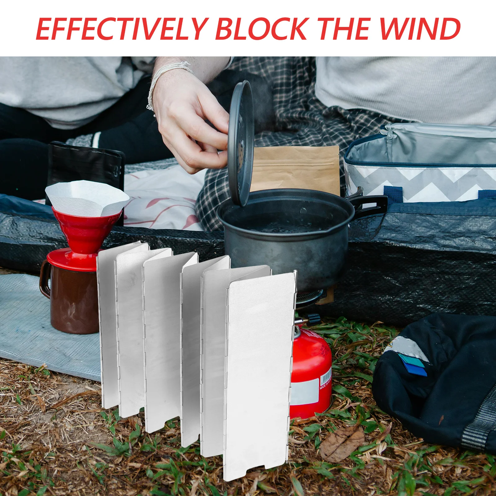 

1Set 12-Plate Folding Camping Stove Windscreen Aluminum Alloy Lightweight Outdoor Stove Windshield Portable Wind Screen