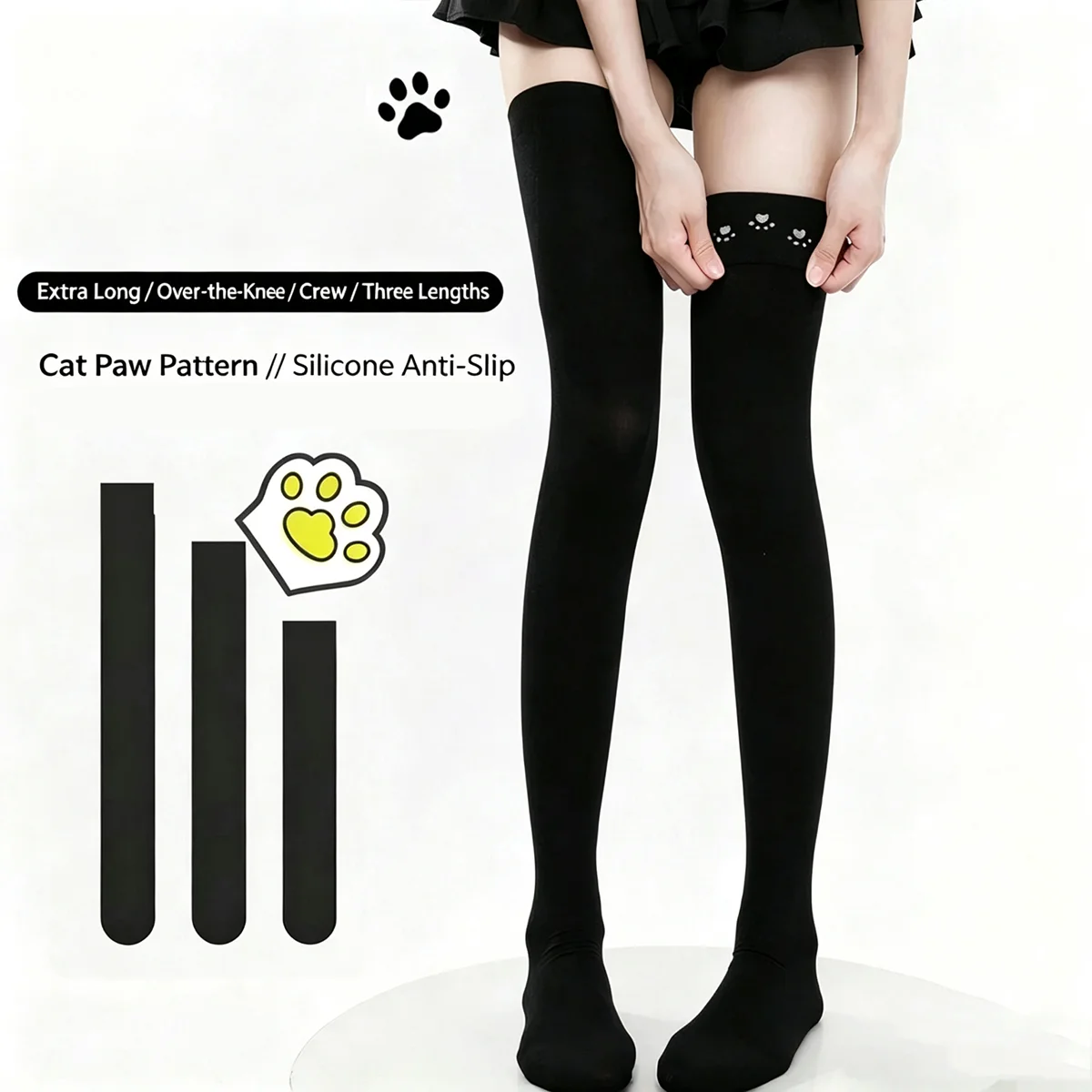 Long Tube Over The Knee Socks Velvet High Elasticity Uniform Black Anti-slip Slim Velvet Thigh Women Girls Stokings