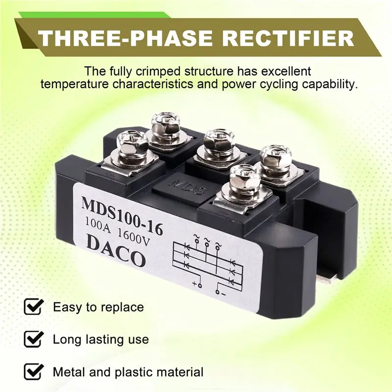 ABZZ-Three-Phase Bridge Rectifier Module MDS100-16 MDS100A1600V Three-Phase Rectifier Module