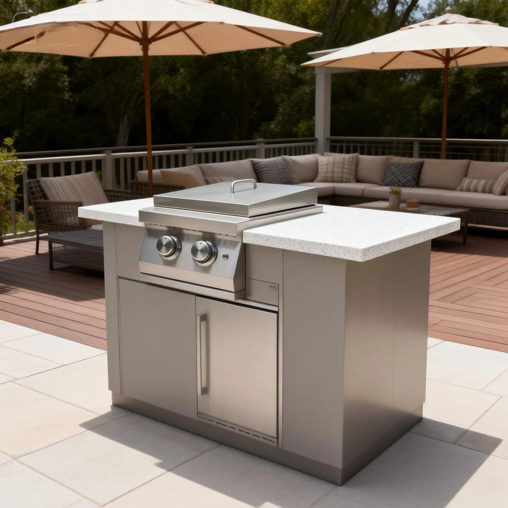 Double Side Burner Outdoor Kitchen  Built in Grill Cooker 2 Burner for Cabinet