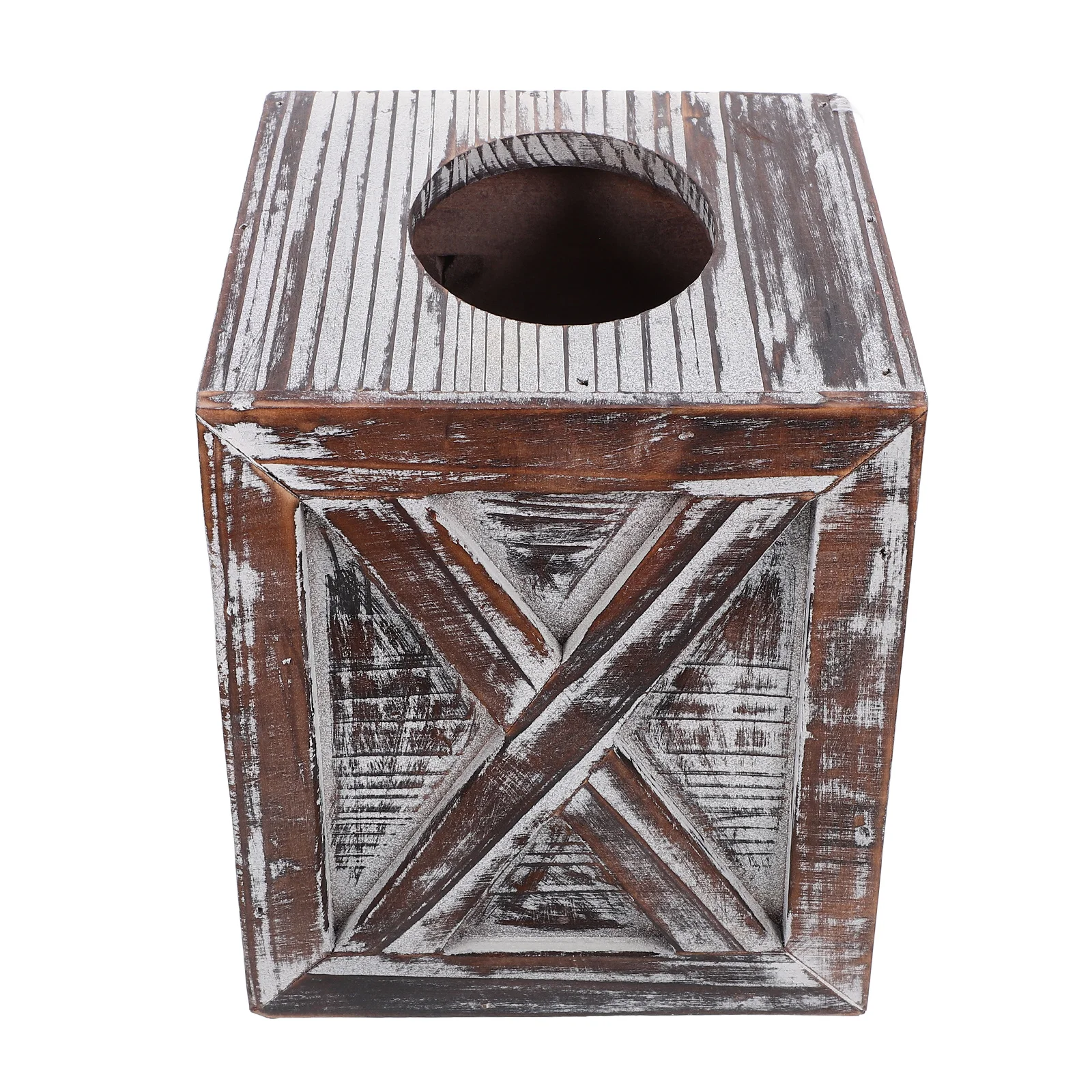 

Vintage Wooden Tissue Box Cover Standard Size Design Safe Convenient Home Office Paper Towel Dispenser Storage