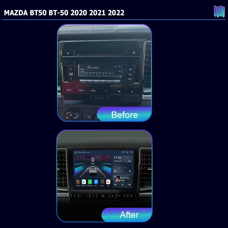 AI VOICE Android Car Radio Multimedia player for MAZDA BT50 BT-50 2020 2021 2022 GPS Navigation Stereo Screen Video Tape