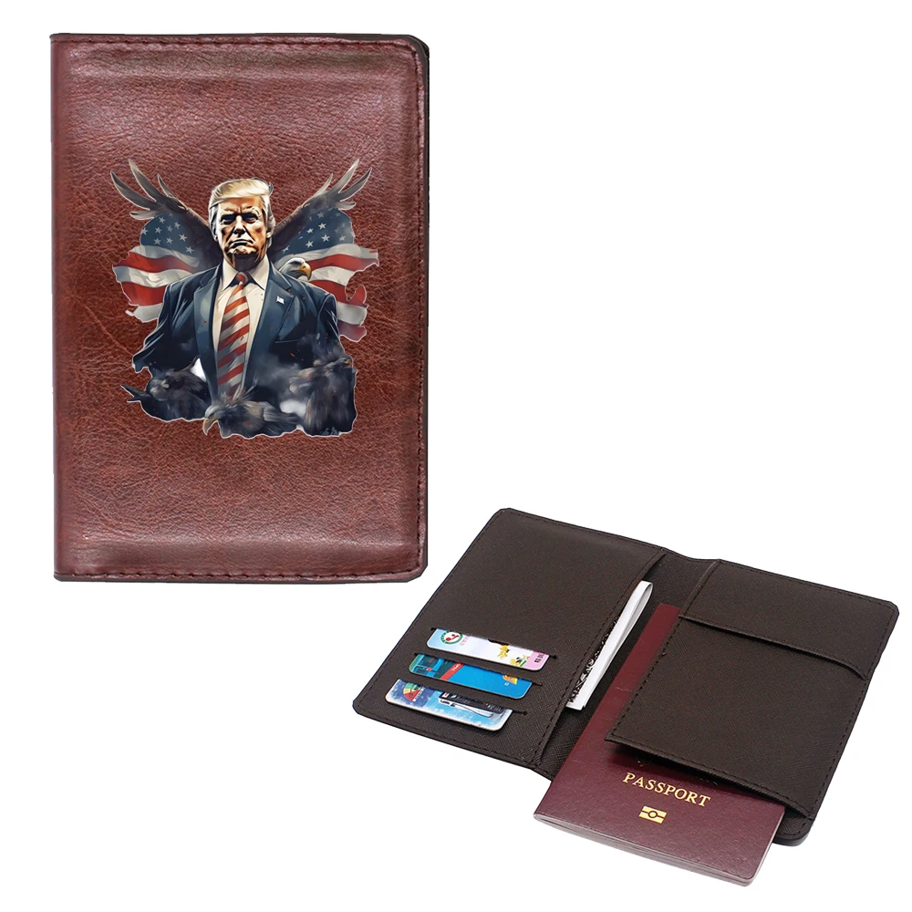 New arrivals Trump USA Eagle Flag passport Cover Men Women Leather Slim ID Card Travel Holder Pocket Wallet Purse Money Case