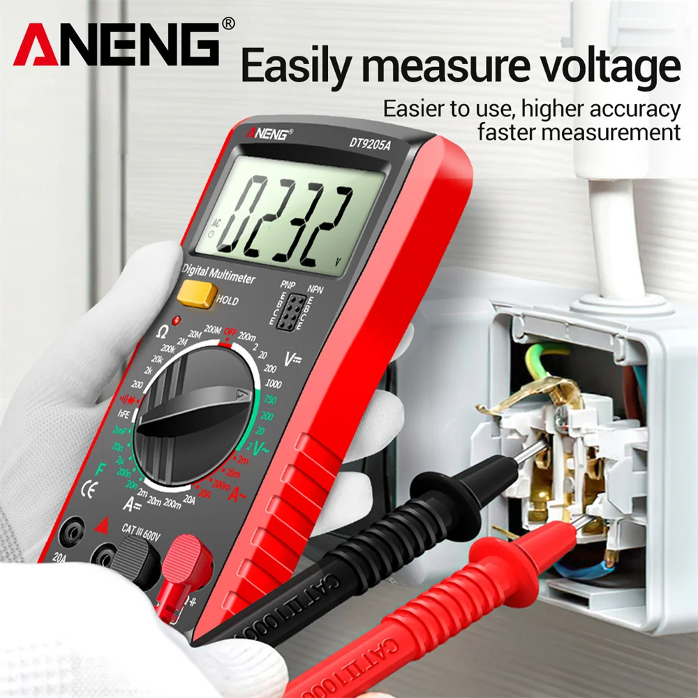 ANENG DT9205A Digitales Multimeter Automatisch Professionell 1999 Messungen Auto AC/DC Spannungsprüfer Ohm Strom Amperemeter Detektor Werkzeug – Detail 3