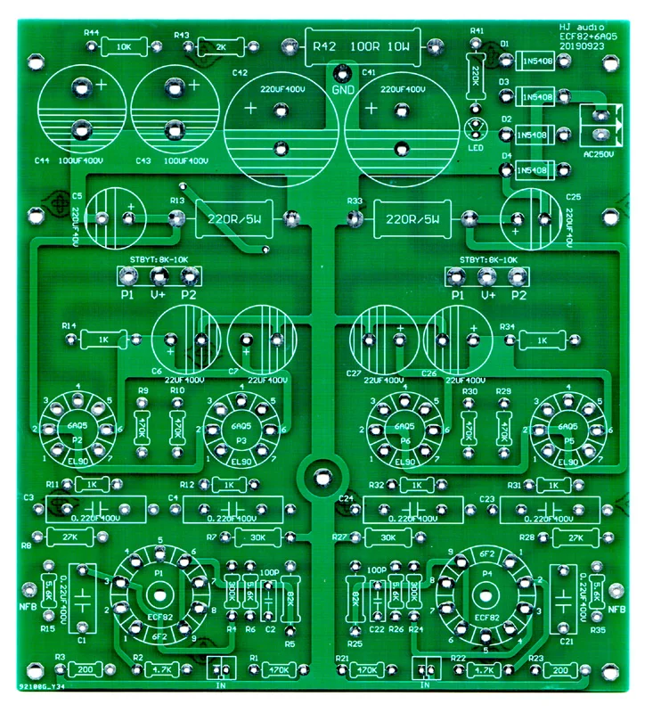 Tube bile machine amplifier ST-6AQ5PP 2*10W push-pull bile machine PCB circuit board