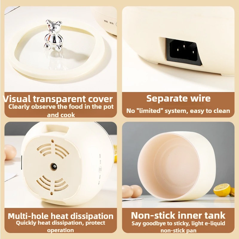 다기능 소형 밥솥 1인 요리 수프 스마트 미니 밥솥 EU UK 12H 열 보존 청소가 용이함