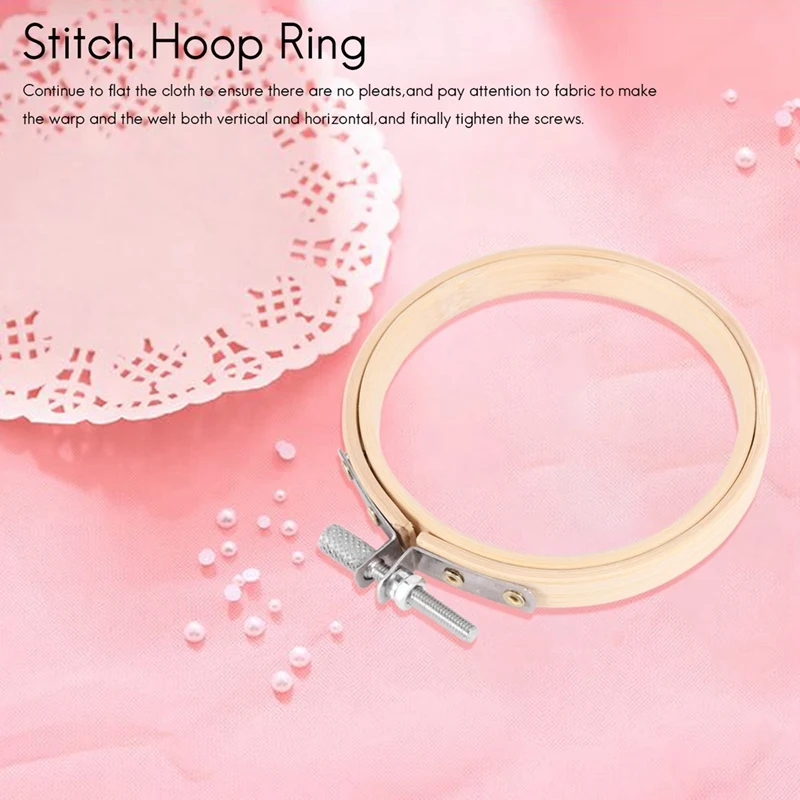 20 Pieces 3 Inch Bamboo Embroidery Hoops Round Wooden Circle Cross Stitch Hoop Round Ring For Art Craft Handy Sewing