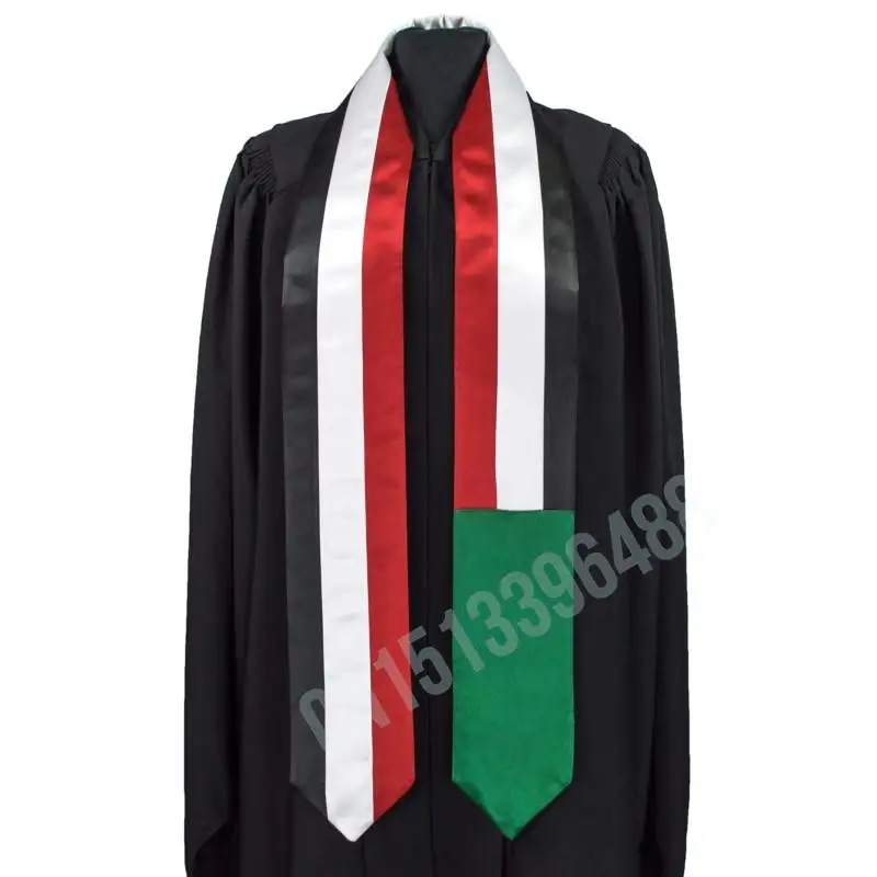 Sudan Flag Scarf Top Print Graduation Sash Stole International Study Abroad Adult Unisex Party Accessory