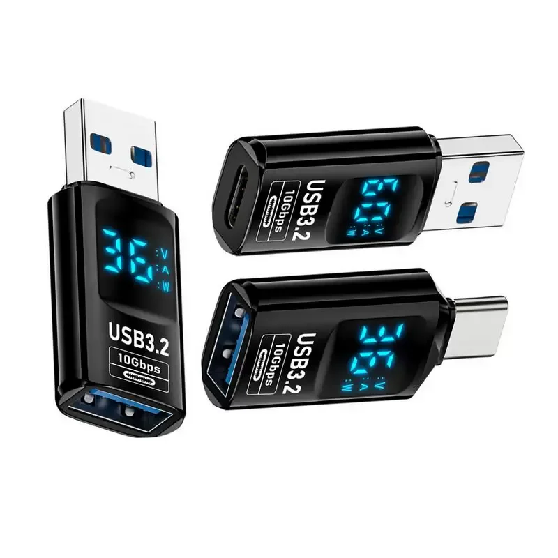 NVME Multi Gear Display USB Digital OTG Adapter Auto Switching Voltage Current Power C to A Female