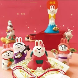 ZAKKA Japanese Cat Rabbit New Year resin ornaments creative gift decoration INS miniature scene props carrot Fan kimono Guzheng