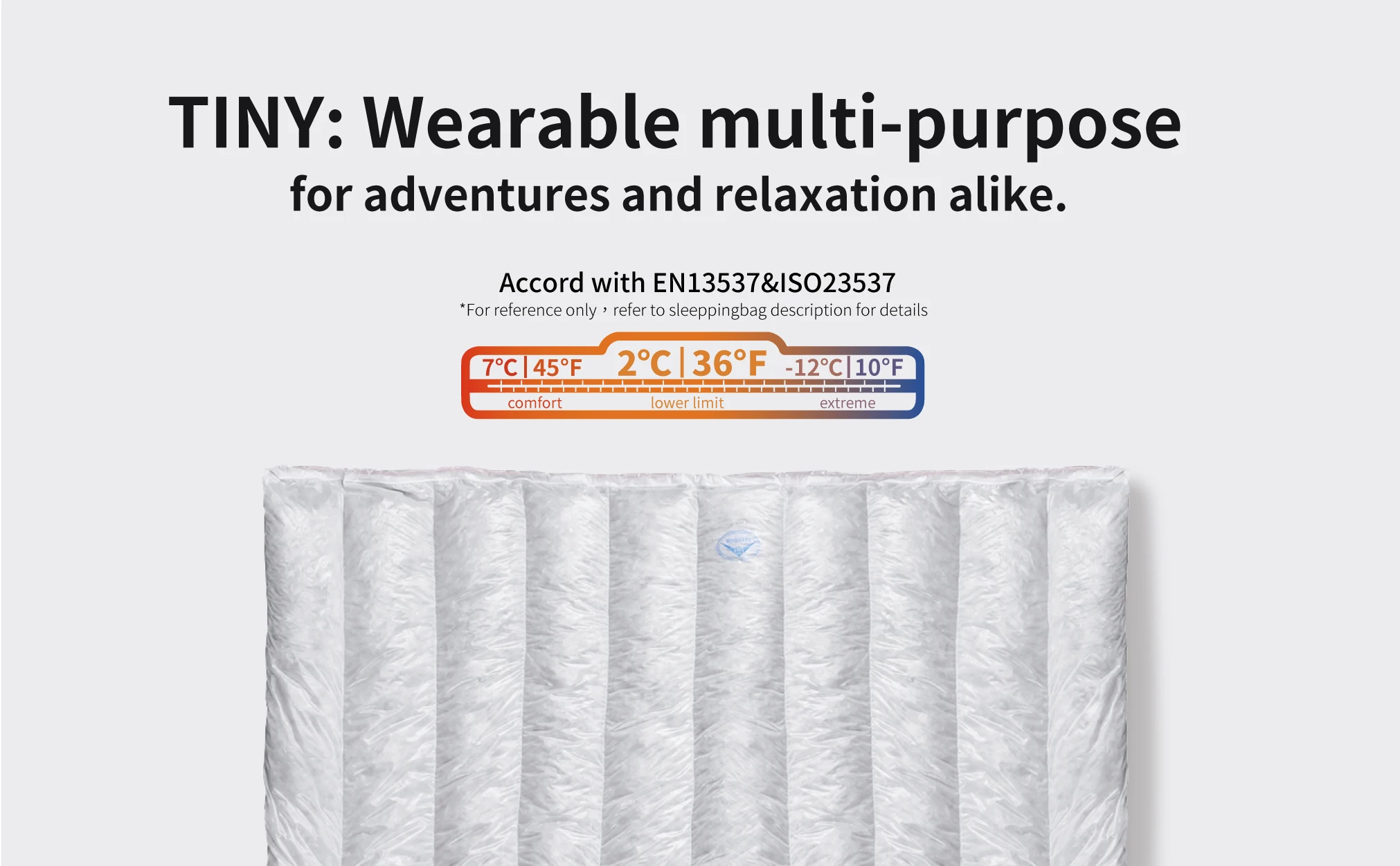 AEGISMAX Wind Hard Tiny Wearable 800FP Gänsedaunenschlafsack Ultraleichte Camping-Steppdecke-Hängematte – Detail 2