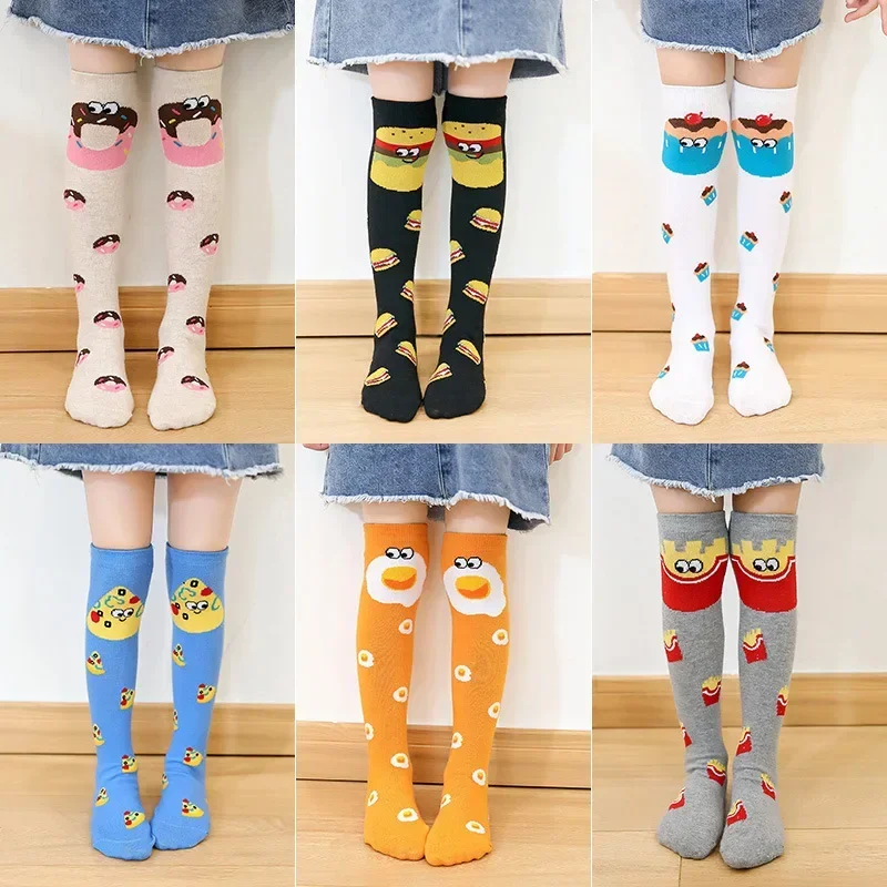 

Носки для девочек 3-12 лет, хлопковые гольфы, милые длинные детские танцевальные гетры с милым медведем и животным