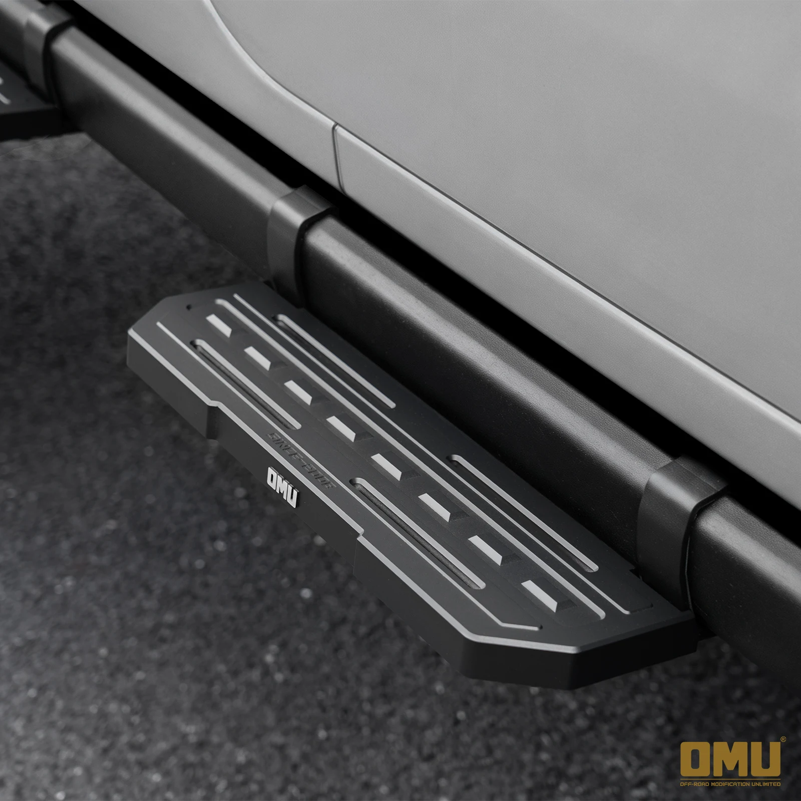 OMU 4x4 Aluminum Running Board Side Step Rock Rail Step For Jeep Wrangler JK 4-Door 2007-2018 with Rubicon OEM Side Rails