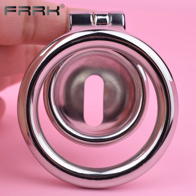 FRRK Hemisphere Male Chastity Cage Device with Urination Hole 40mm 45mm 50mm Penis Rings Adults Sex Products BDSM Toys