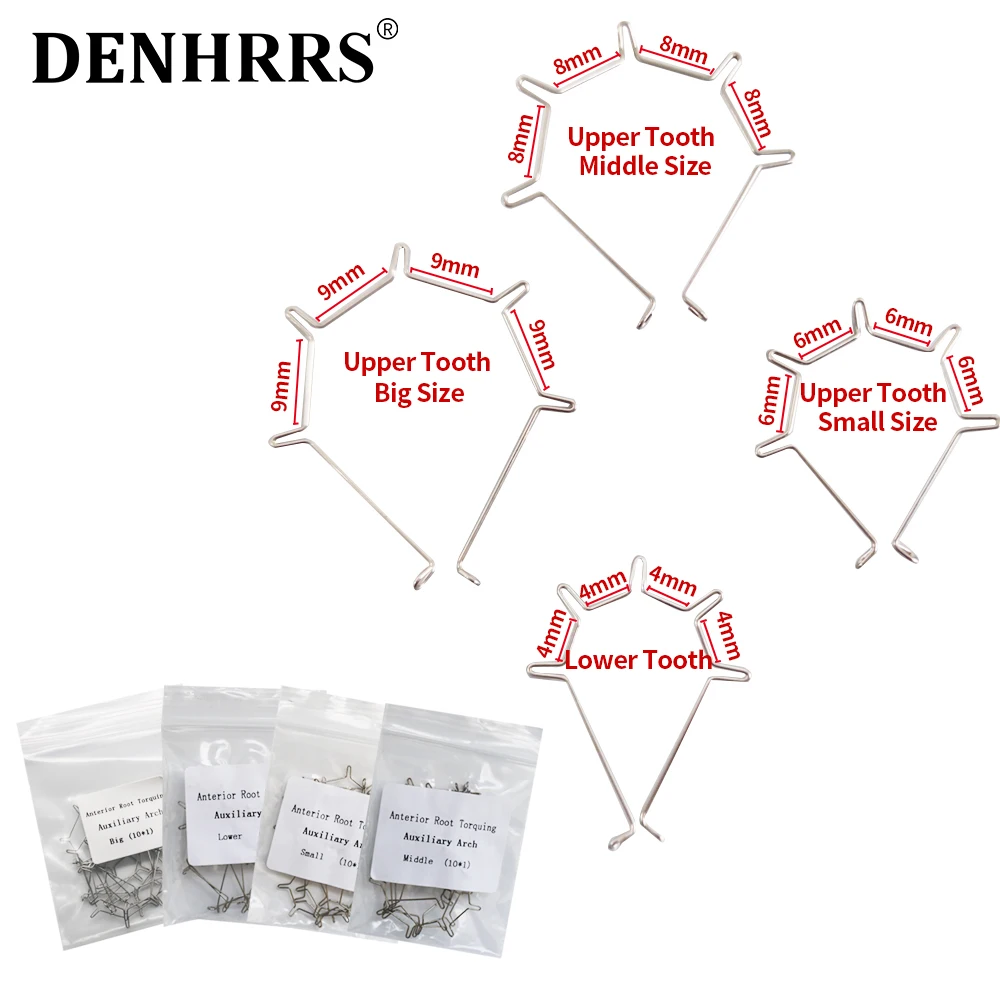 Dental Orthodontic Five Curved Torque Spring Auxiliary Arch Wire Big Middle Small 10Pcs/Pack