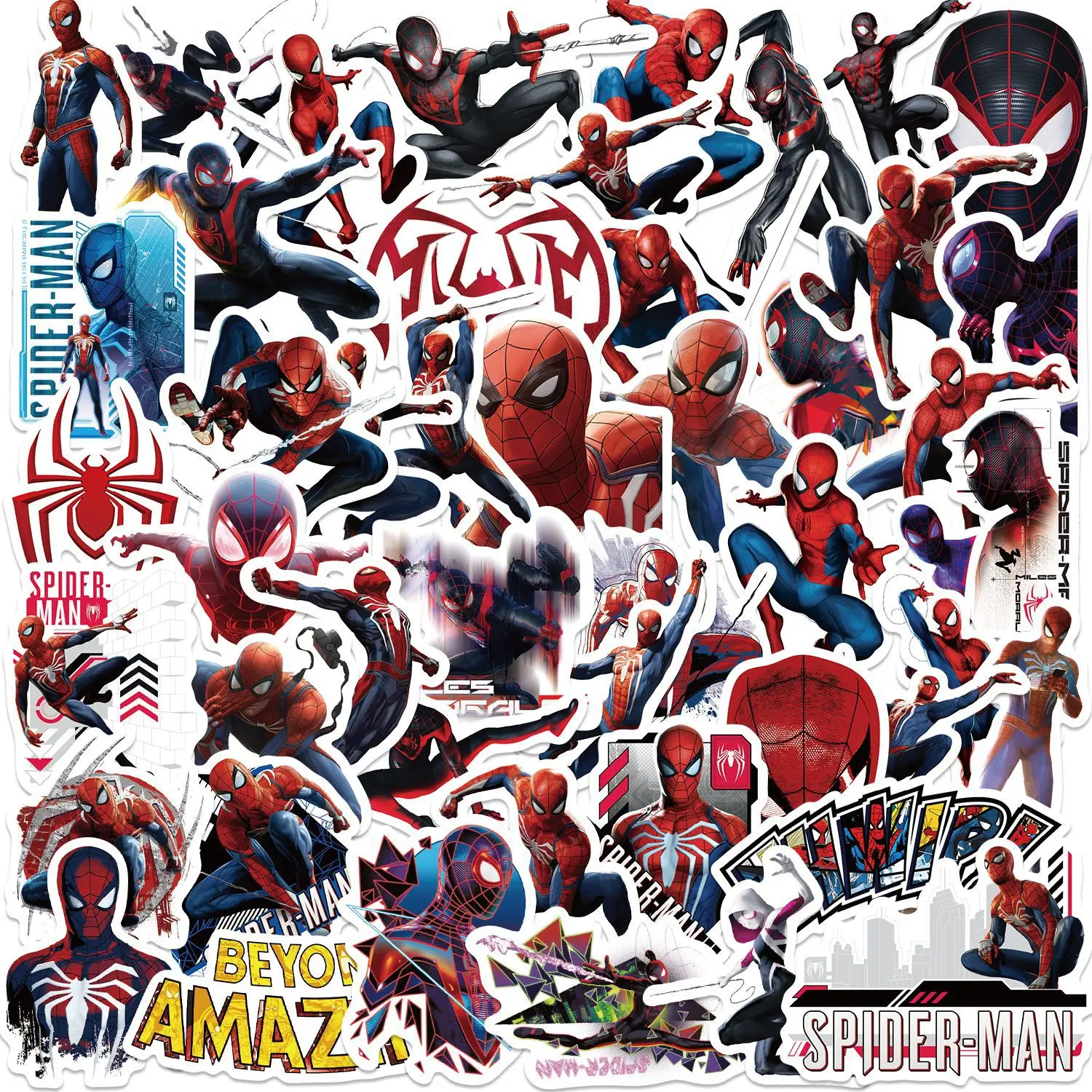 10/30/50PCS Cool Spider Man Stickers Marvel Cartoon Decals Disney Graffiti Fridge Luggage Laptop Phone Guitar Car Bike Kids Toys