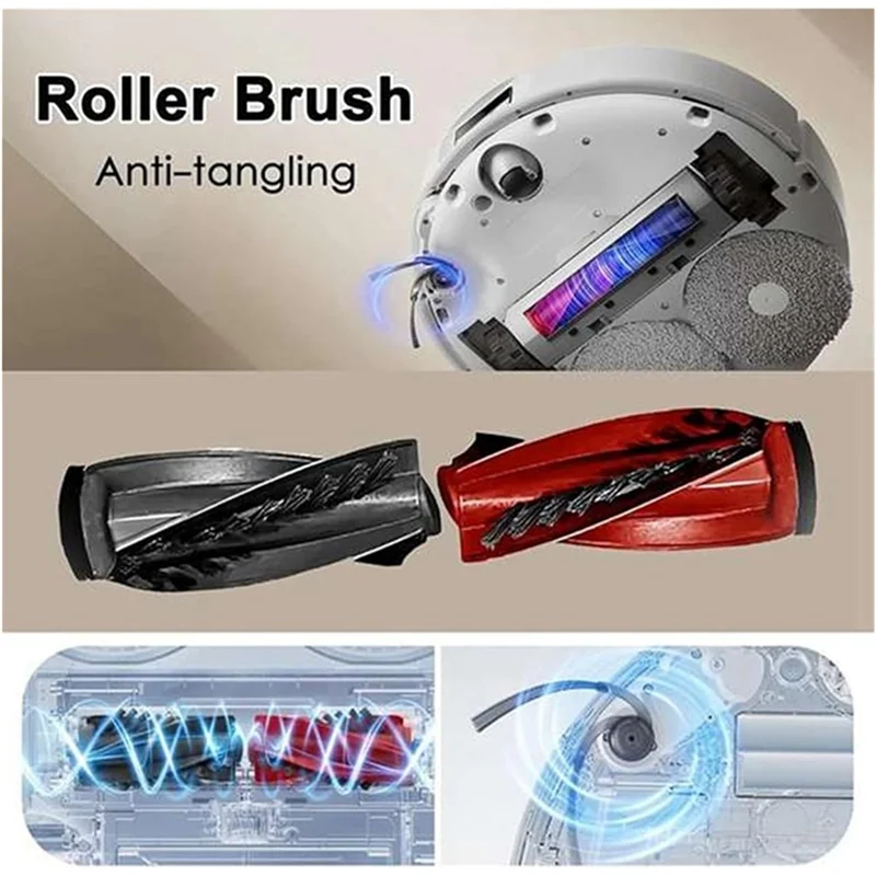 AD24 استبدال طقم قطع غيار ل Roborock Qrevo Curv/P20 Pro فرشاة جانبية رئيسية فلتر Hepa ممسحة القماش أكياس الغبار فراغ المرفقات