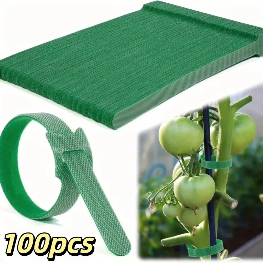100pcs New Reusable Nylon Plant Ties Non-Slip Multi-function Plant Support Ties Adjustable Garden Straps Garden Support