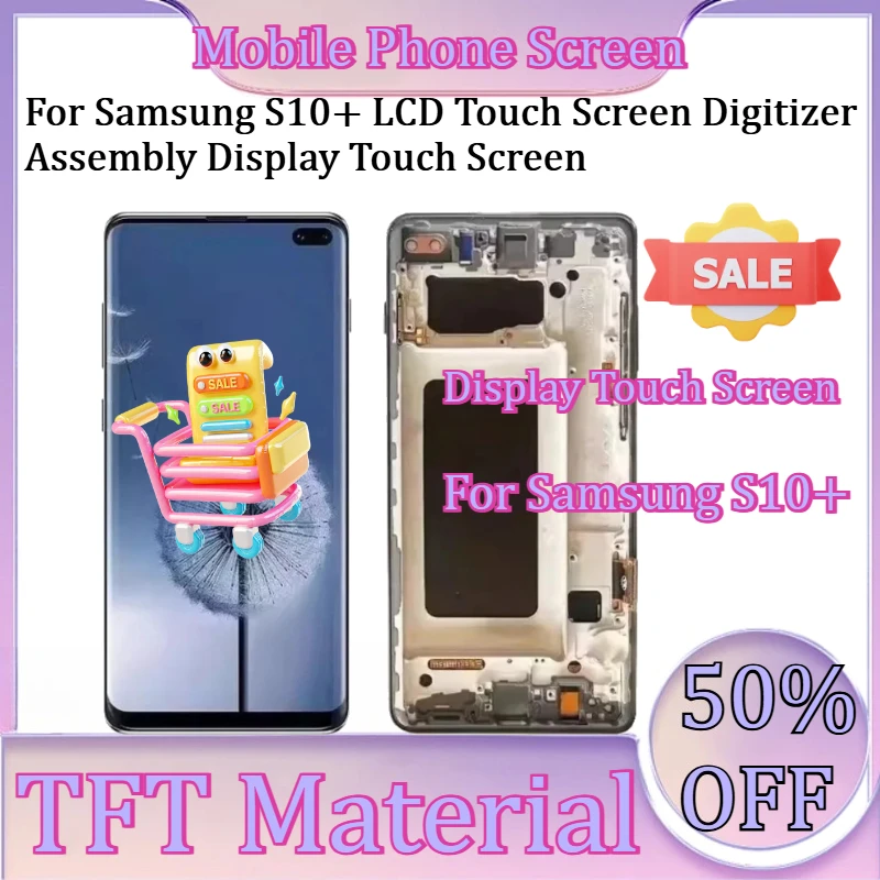 

For Samsung S10+ LCD Touch Screen Digitizer Assembly Display Touch Screen New TFT S10+ Display With Frame