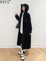 NYFS 2024 Autumn Winter New Korean Women's hoodie Coat Zipper Loose Plus Size Warm Cardigan