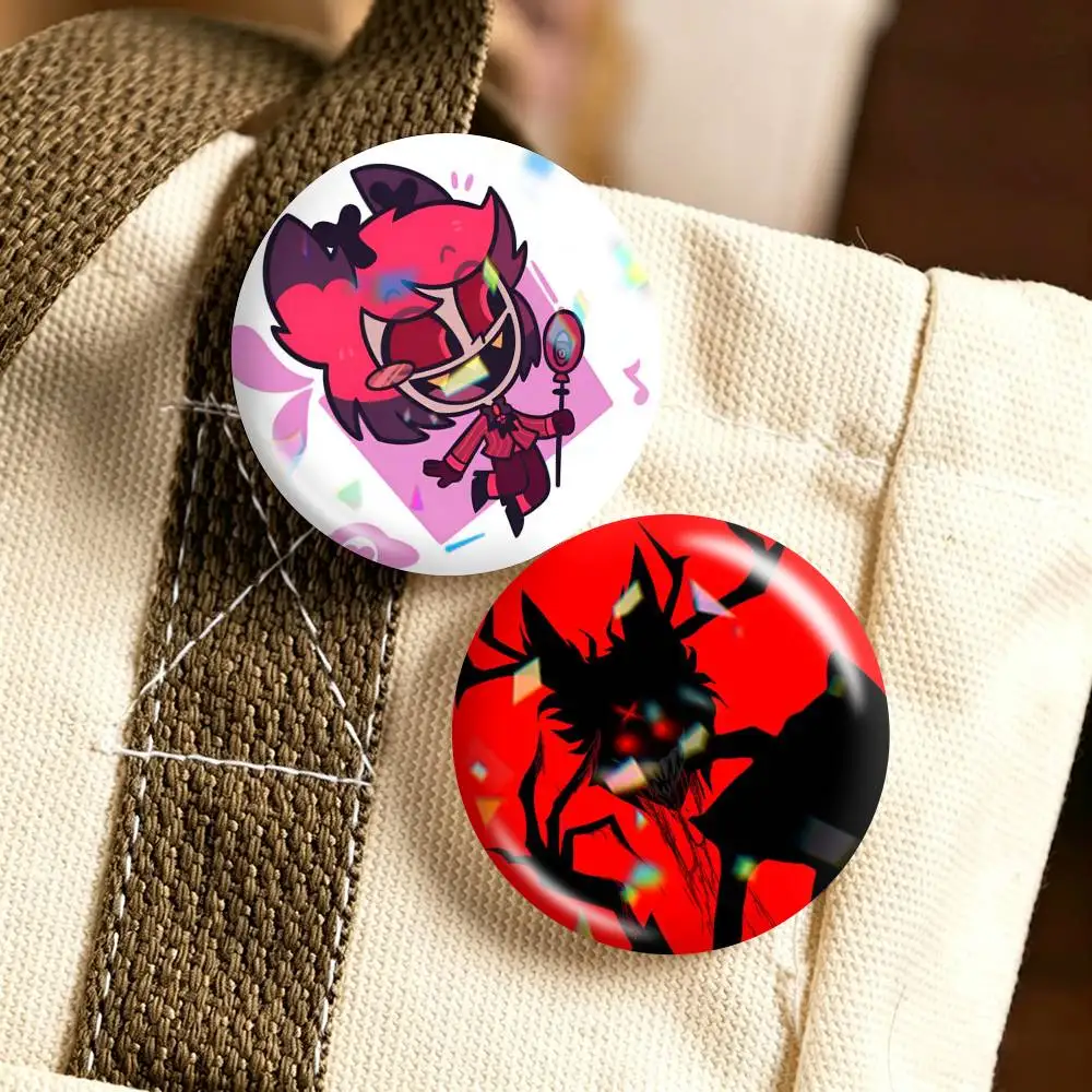 H-Hazbin Hotel A-Alastor  25 32 44 58 75mm Badges Personalized Round Brooches Pins Accessory Gift