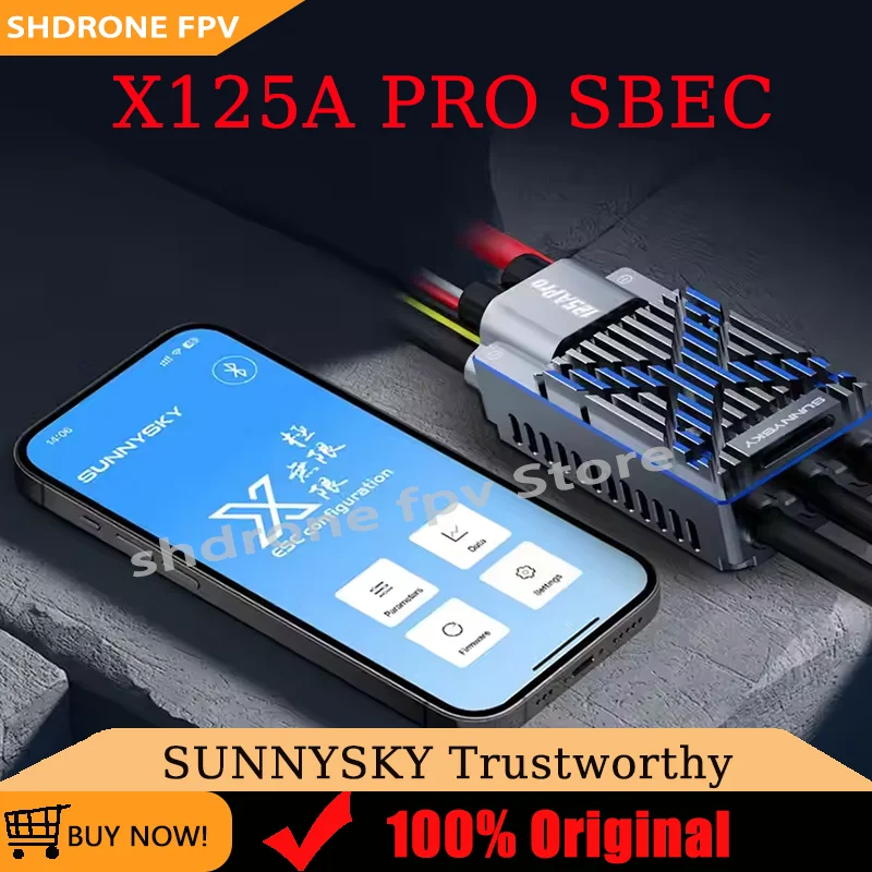 

SUNNYSKY X125A PRO SBEC 125A Brushless ESC 2-6S Lipo with 5.5V/8.4V 10A BEC for RC Airplane Fixed-wing Glider Drone Parts