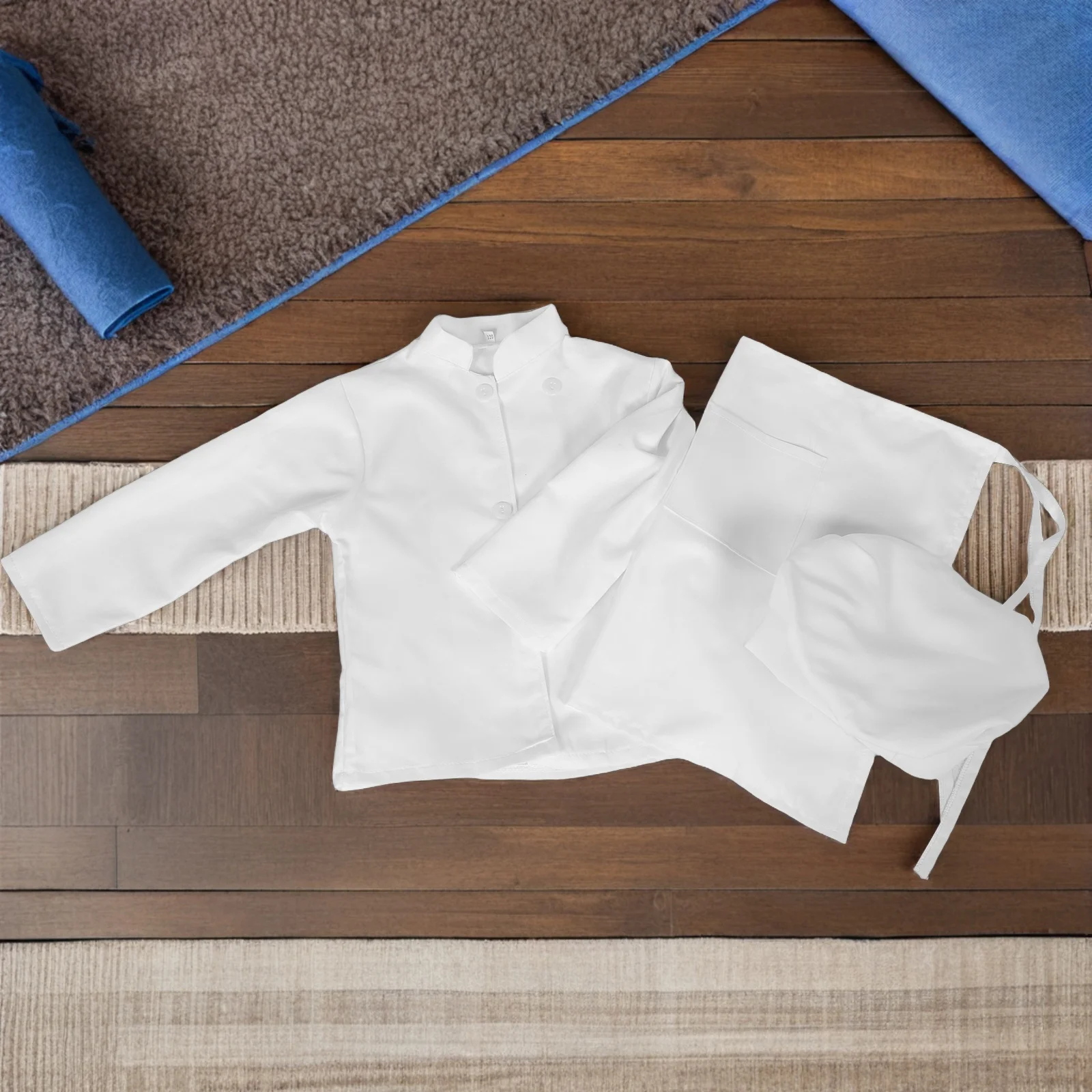 

Kids Chef Costume Set Children Apron Hat Kids Baking Outfit Role Play Clothes Cooking Kitchen Party Dress Bakery Outfit