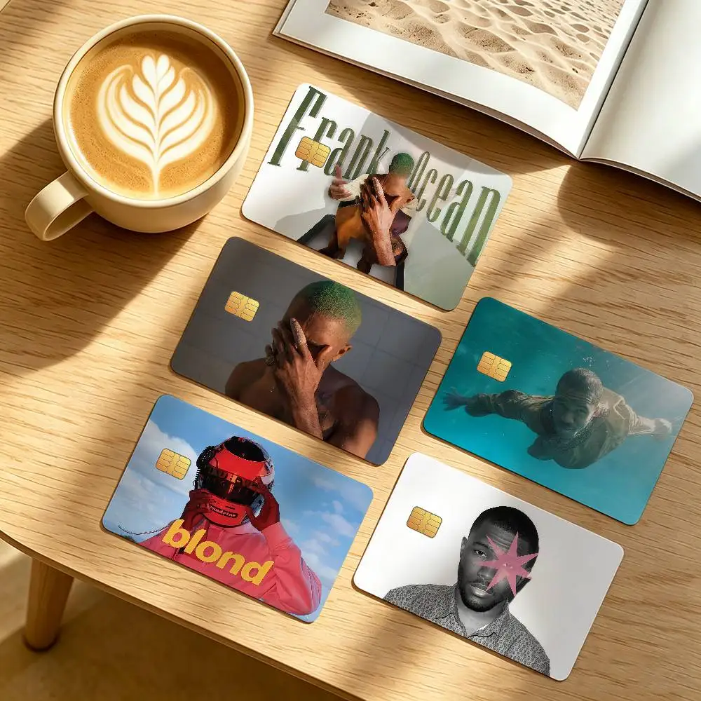 F-Frank O-Ocean Singer Credit Card Public Transportation Cards Protective Sticker Waterproof Card Face Decoration 4PCS